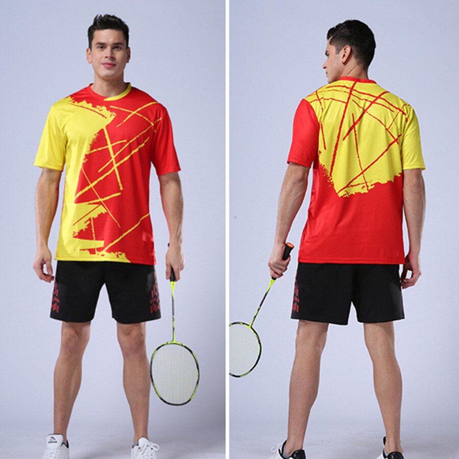 Tennis Shirts Men Sports Running T Shirts Short Sleeves O-neck Table Tennis Tshirt Workout Badminton Tees Shirt Tops Sportswear