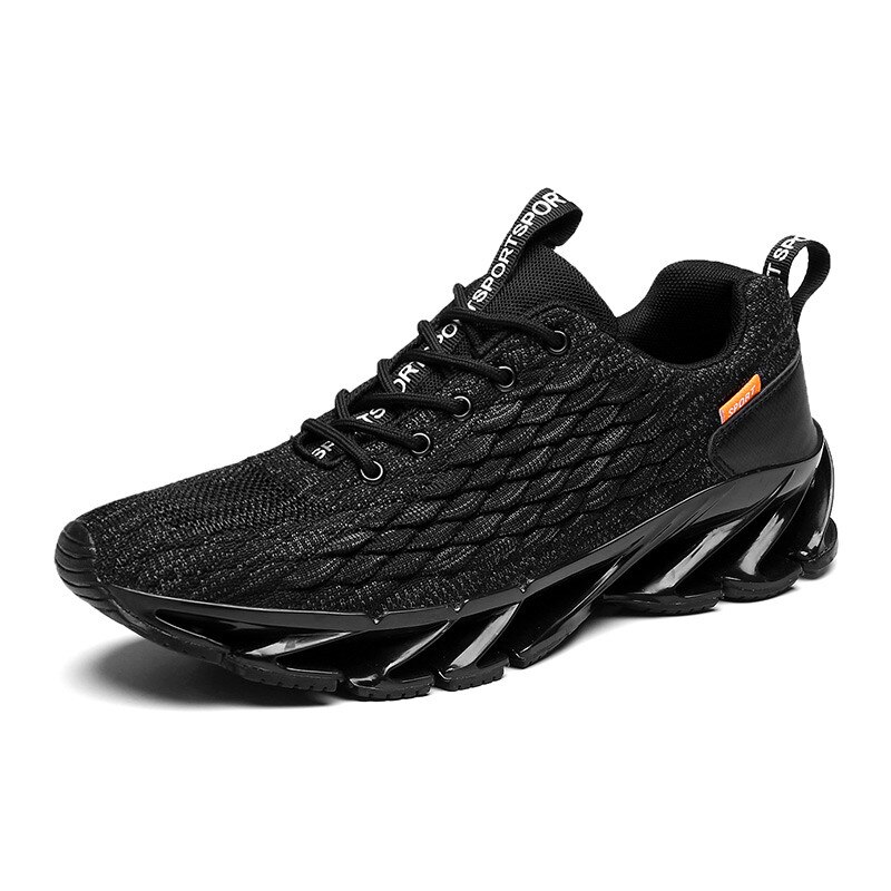 Men Shoes Sneakers Mesh Summer Mens Casual Shoes Breathable Lightweight Men Shoes Lace-up Classic Mens Sneakers: Black / 7.5