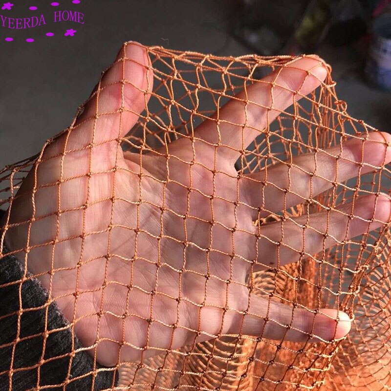 Red de pesca marrón resistente al desgaste, red de estaca, redes de cría, red de protección de cultivos, aislamiento de balcón, red de nailon multifunción