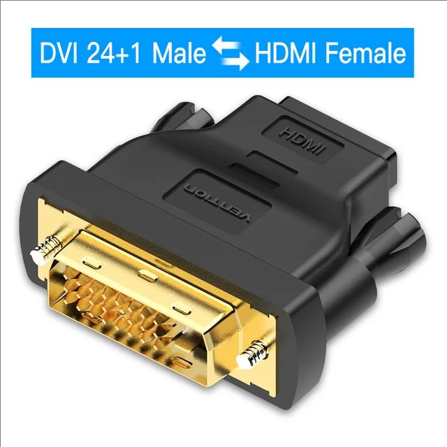 DVI to HDMI Bi-directional Adapter DVI D 24+1 Male to HDMI Female Cable Connector Converter for HDMI Projector to DVI: green