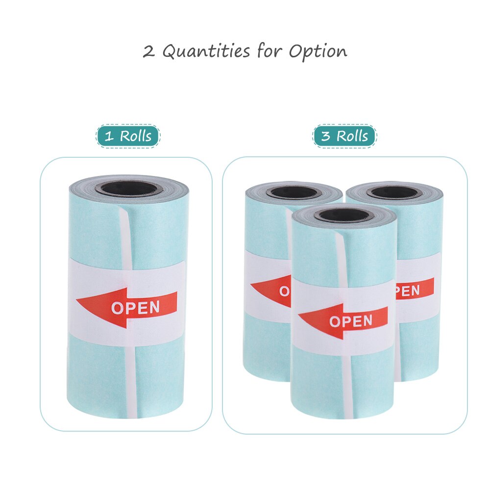 3 ruller udskrivelig klistermærke papirrulle direkte termisk 57*30mm til peripage  a6 lomme termisk printer til paperang  p1/p2 printer
