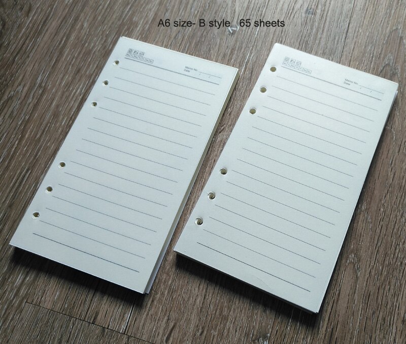 A5 a6 folha solta reenchida bloco de notas de papel almofada de escrita sketchbook compostion livro para caderno planejador livro material escolar escritório: A6 size B style 2PCS