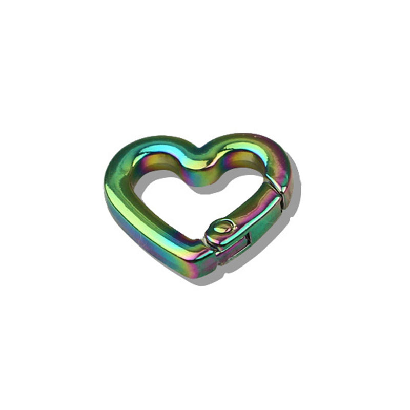 1 st metallhjärtformad ring öppningsbar nyckelring läder hantverksväska bältesrem spänne avtryckare snäpplås klämmanslutning tillbehör: Innerdiameter 19mm / Färgad
