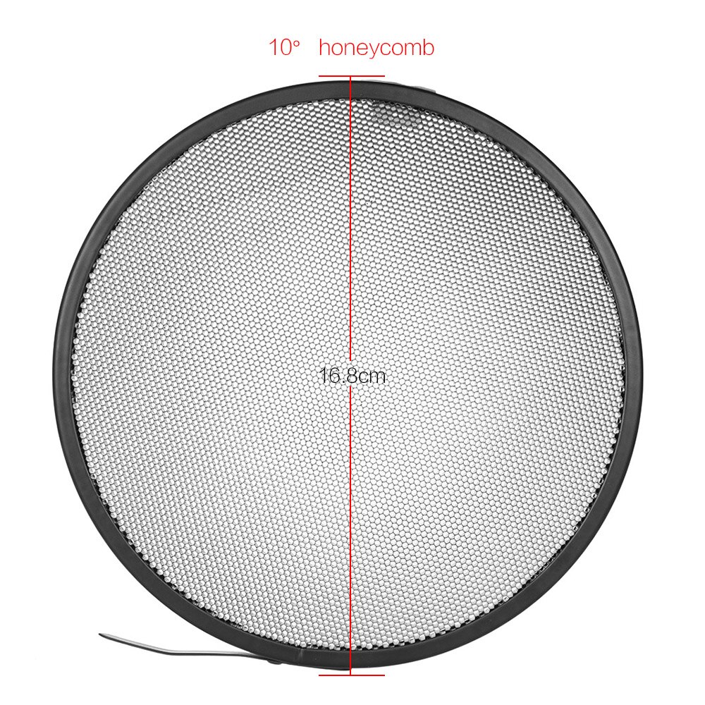 7" Standard Reflector Diffuser Lamp Shade Dish with 10/20/30/60 degree Honeycomb Grid for Bowens Mount Studio Flash Speedlite