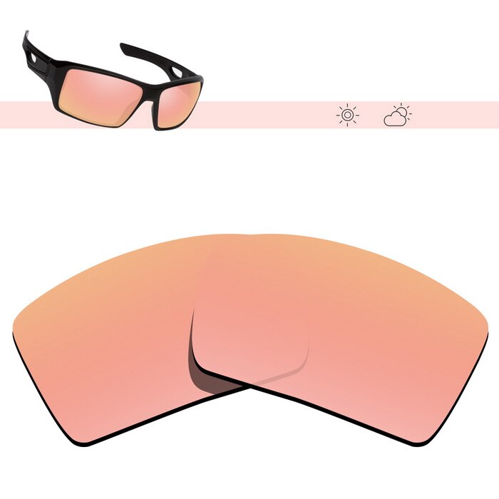 Glintbay Polarized Replacement Sunglasses Lenses for Oakley Eyepatch 2-Multiple Options: Rose Gold Mirror