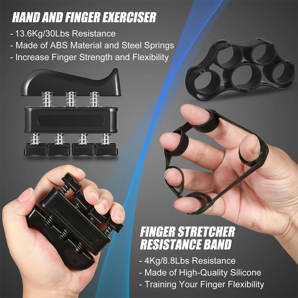 5-100Kg Adjustable Finger And Forearm Strengthening Kit - Improve Grip Strength And Flexibility With Resistance Hand Grippers
