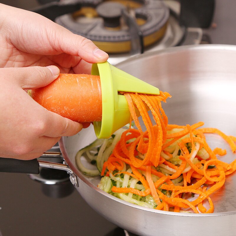 Rallador en espiral multifuncional de mano, rallador giratorio de verduras y frutas, rallador portátil de patata y zanahoria, utensilios creativos de cocina