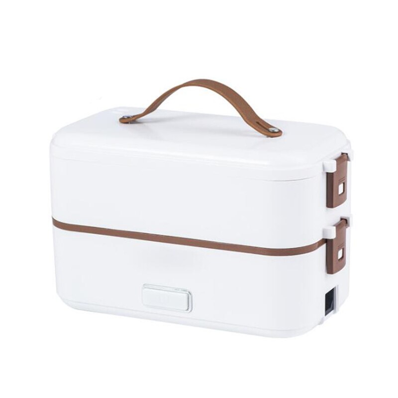 Fiambrera de doble capa, contenedor de alimentos, calefacción eléctrica portátil, aislamiento, contenedor de almacenamiento de alimentos, fiambrera Bento: Gris claro / EU