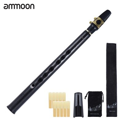 Ammoon mini bolso bb saxofone sax abs com alto mouthpieces 10 pçs reed saco de transporte instrumento de vento de madeira: Default Title