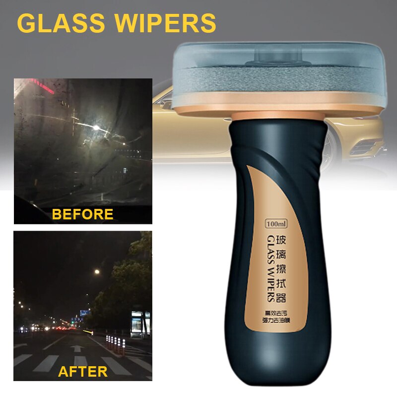 Removedor de película de aceite para coche, pasta de limpieza de esmalte de vidrio, cuidado de cera, agente de reparación de ventanas de vidrio, película de aceite de pintura hidrofóbica impermeable, 100ML