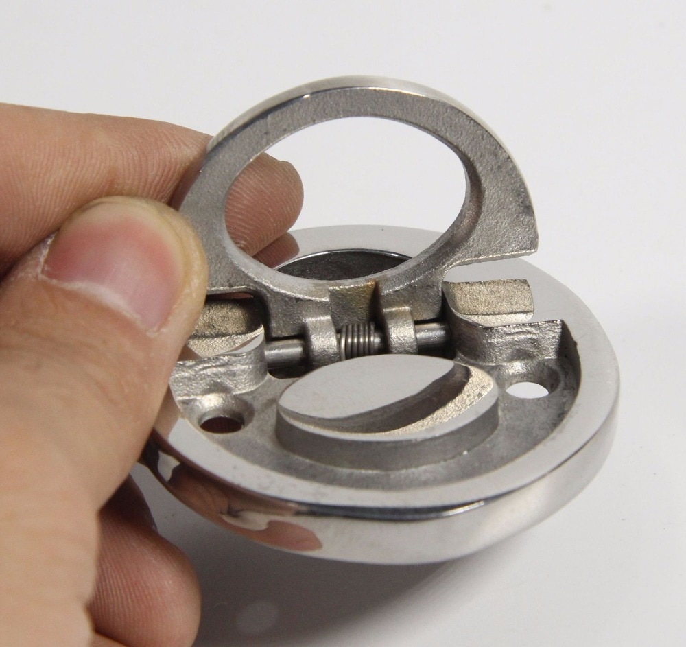 4pcs Round Hatch Cabinet Pull Handle Flush Lifting Ring Hatch Locker Latch Boat Caravan Hardware Marine Stainless Steel