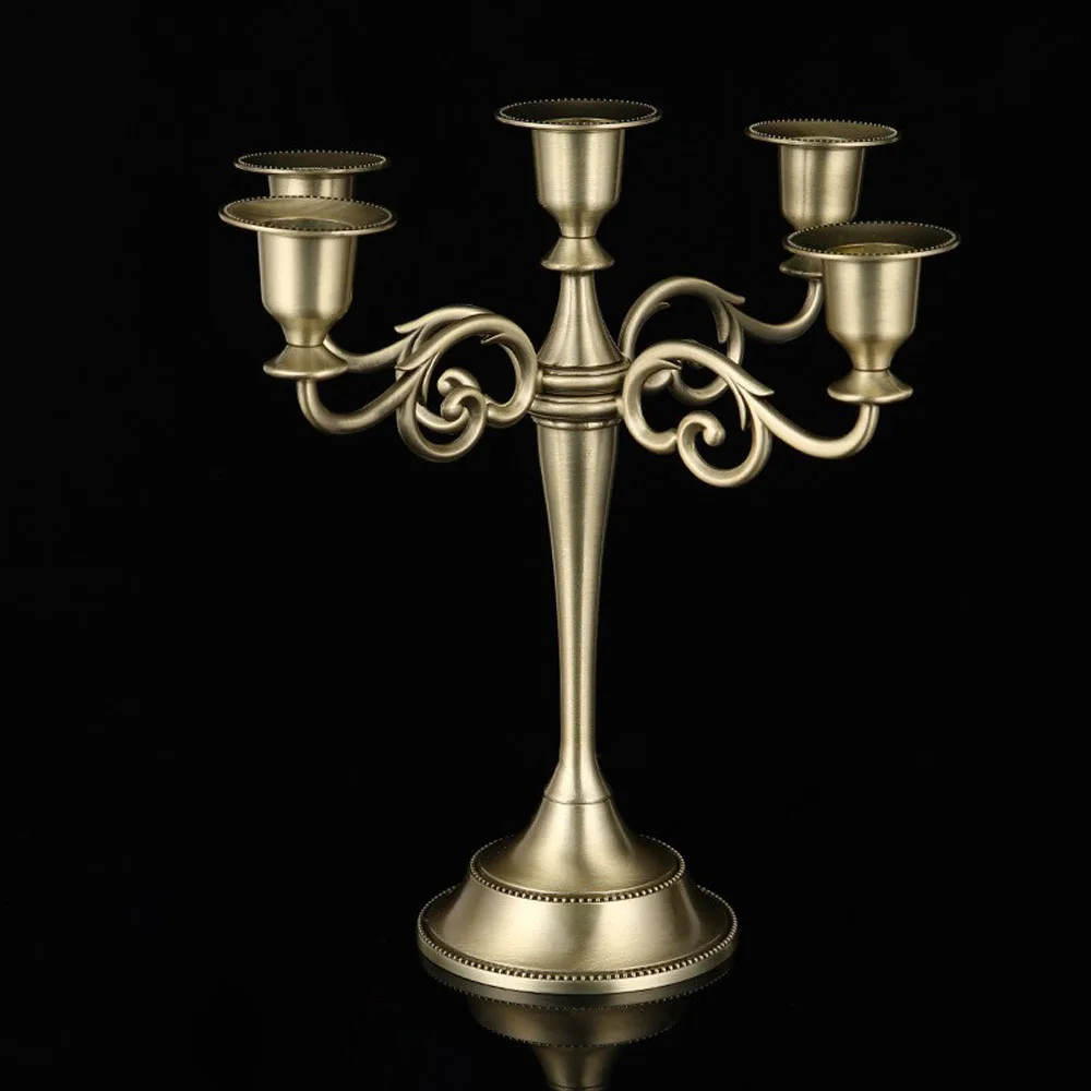 Kandelaar Kaarslicht Diner Kaars Hotel Bruiloft Prop Brons Goud Huishouder Verguld Decoratie Metaal Retro: Paars