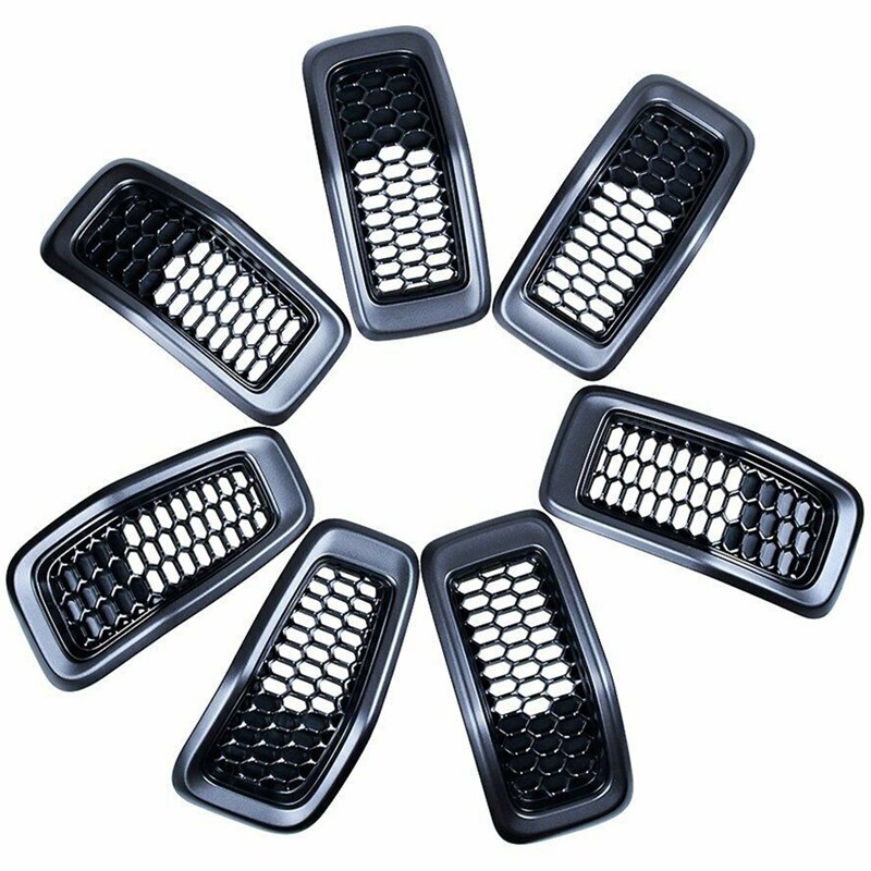 Ensemble de calandre avant de voiture 7 pièces Compatible pour Jeep Cherokee numéro de pièce: 6CY39XS9AC