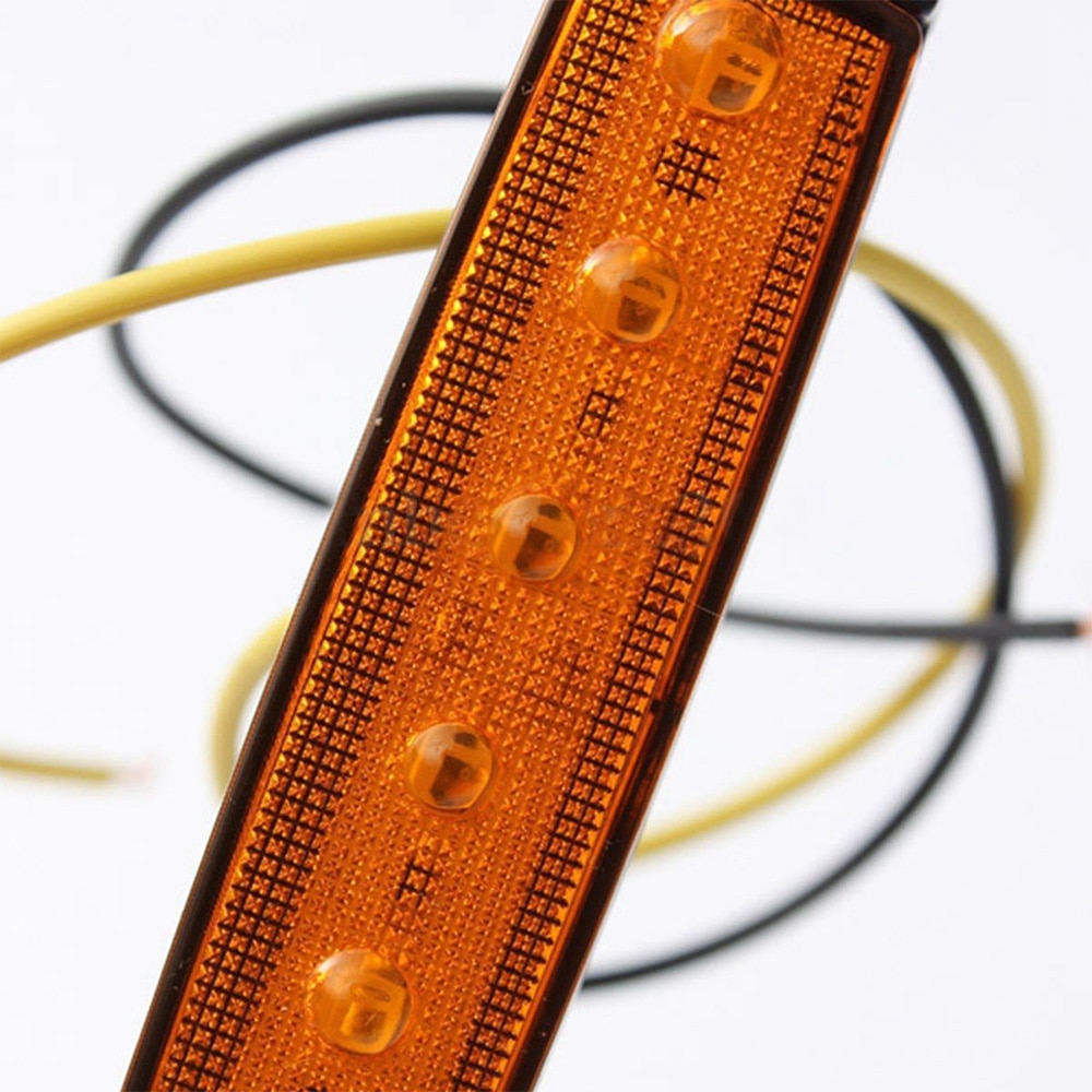 10Pk 6-LED 24V Orange Amber Side Marker Indicators Lights Trailer Truck Lamp Premium ABS Car Accessory