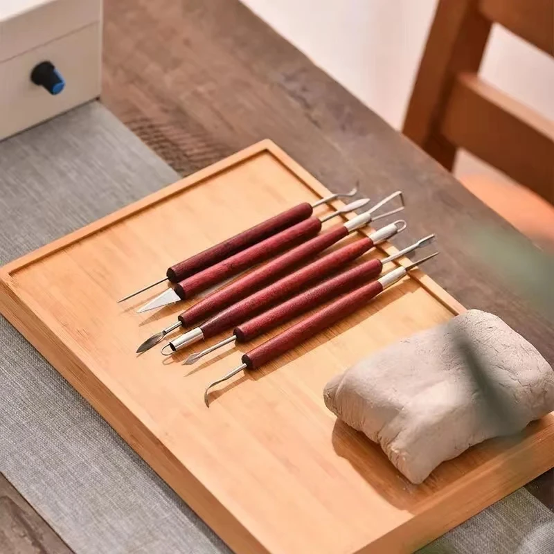 Juego de Herramientas para esculpir arcilla, Kit de herramientas para tallar cerámica, cera, arte, artesanía, modelado, escultura, juego de cuchillos, 6 piezas por juego