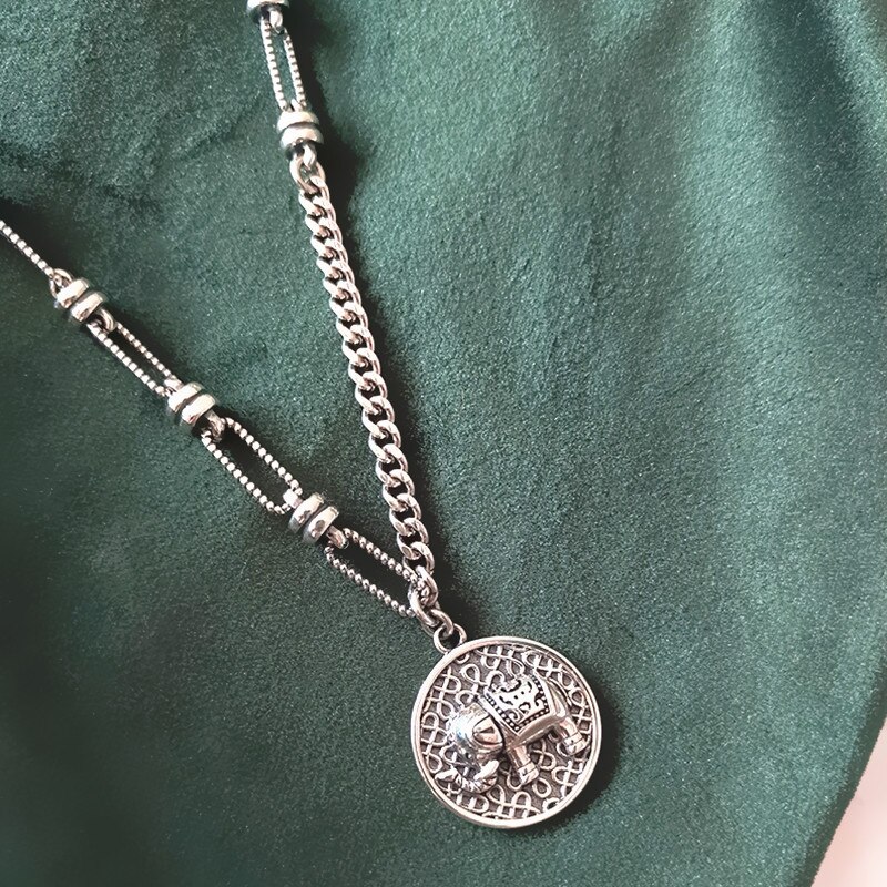 925 sterlingsølv halskæde til kvinder prædents retro vintage elefant kæde fine smykker fest bryllup tilbehør