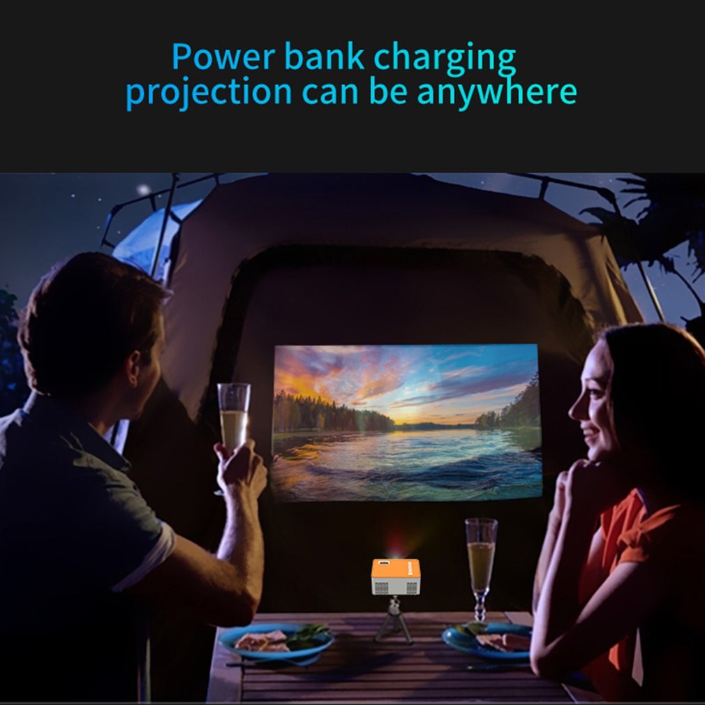 UC28D Mini Projector Led Draagbare Home Usb Mobiele Telefoon 10 Ansi 480*272 Tf Card Av Ir 5V 2A U Disk Dvd Tv Box 3.5Mm Av