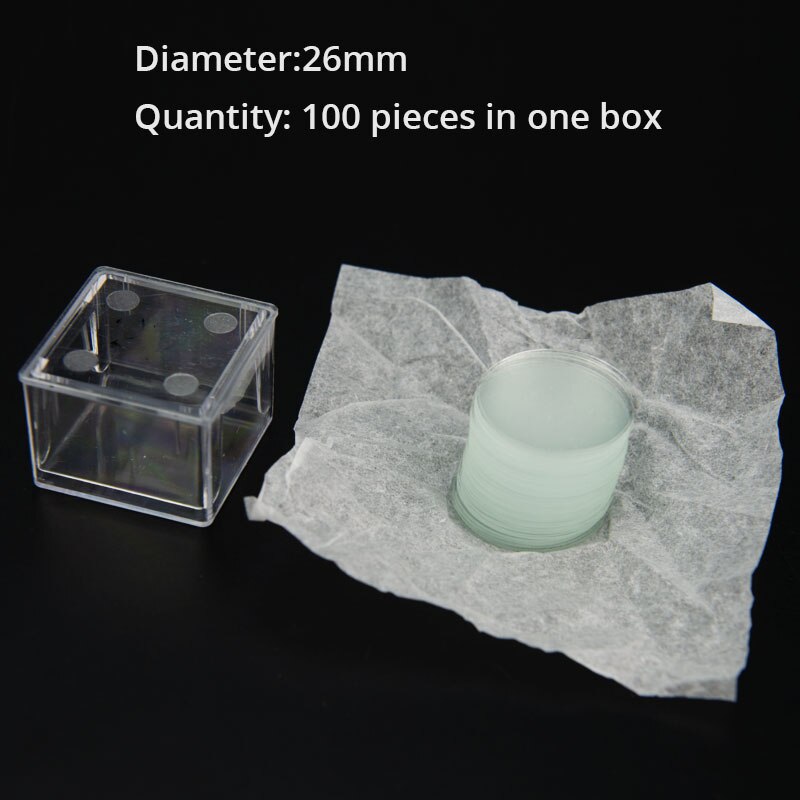 20/28mm runda blanka objektglas för mikroskopglas täckglas objektglas täckglas tjocklek 0.13 - 0.17mm 100 st objektglas för mikroskop: 26mm