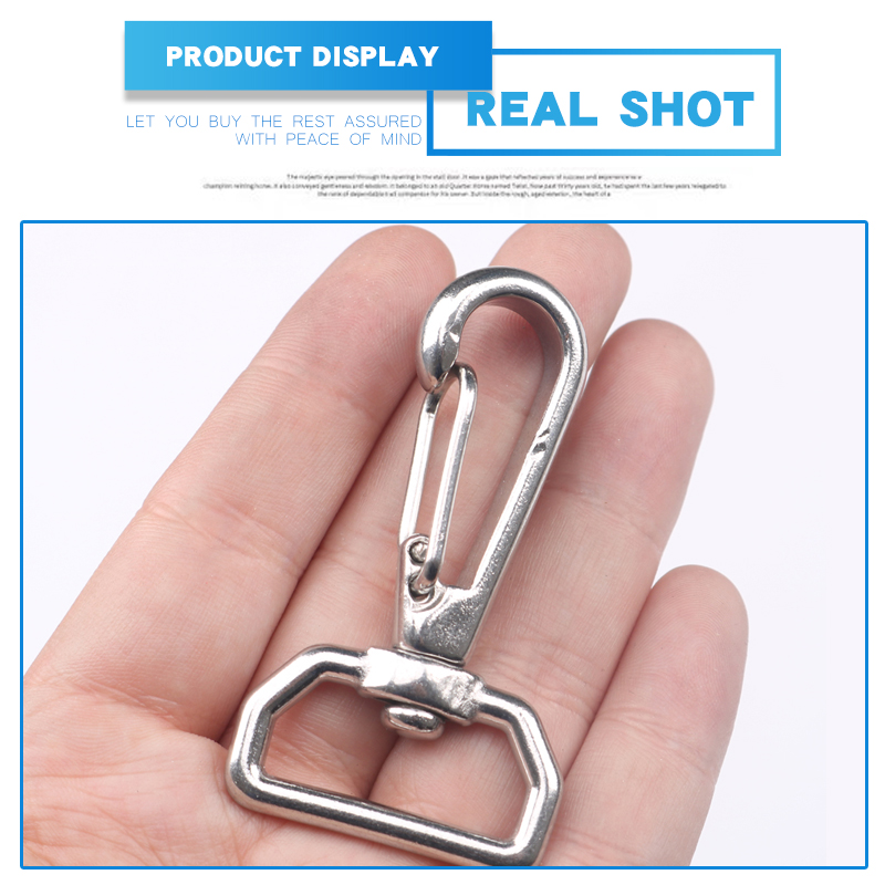 65mm Ring Square Eye Swivel Snap Hook Stainless Steel 304 Quick Straping Hook Lobster Clasps Hiking Camping Carabiner Pet Chain