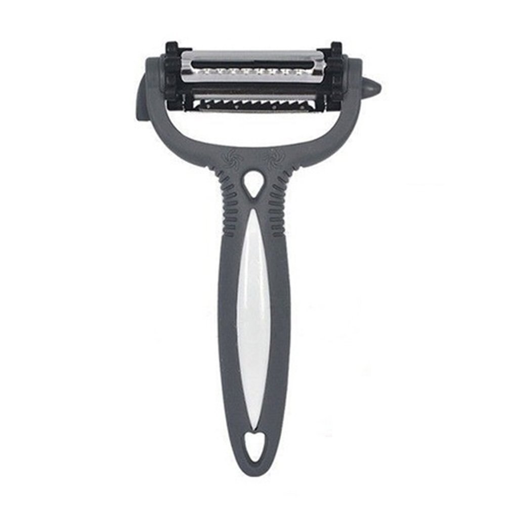 3- in -1 magische drievoudige schiller keramische meloen fruit schoonheid multifunctionele draadsnijder dunschiller keukengereedschap groentesnijder: Grijs