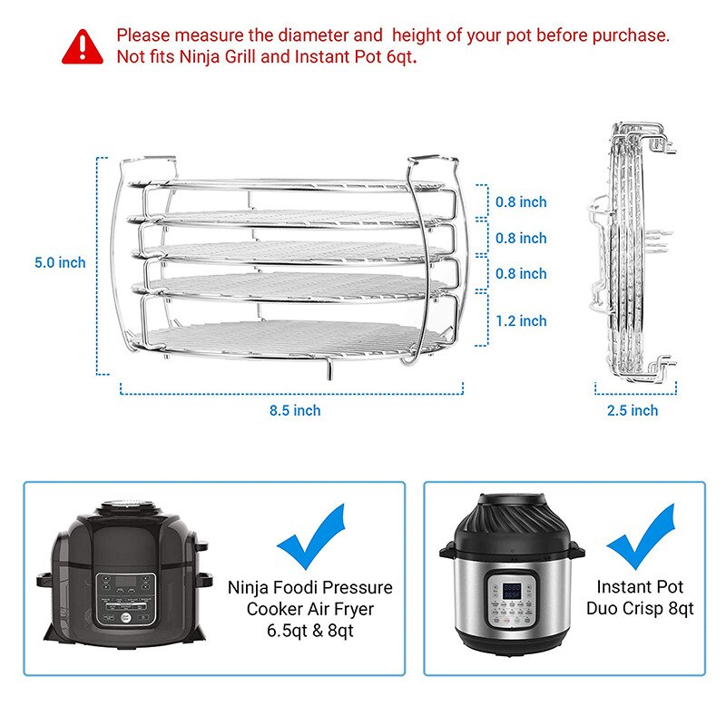 Dehydrator Rack Stand with 5 Stackable Layers Tainless Steel for Ninja