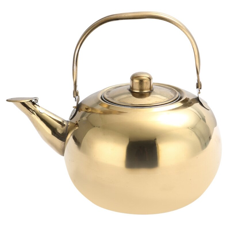 Durable Stainless Steel Water Kettle Pot Loose Tea Maker Infuser Tea Kettle Pot Metal Teapot with Removable Strainer