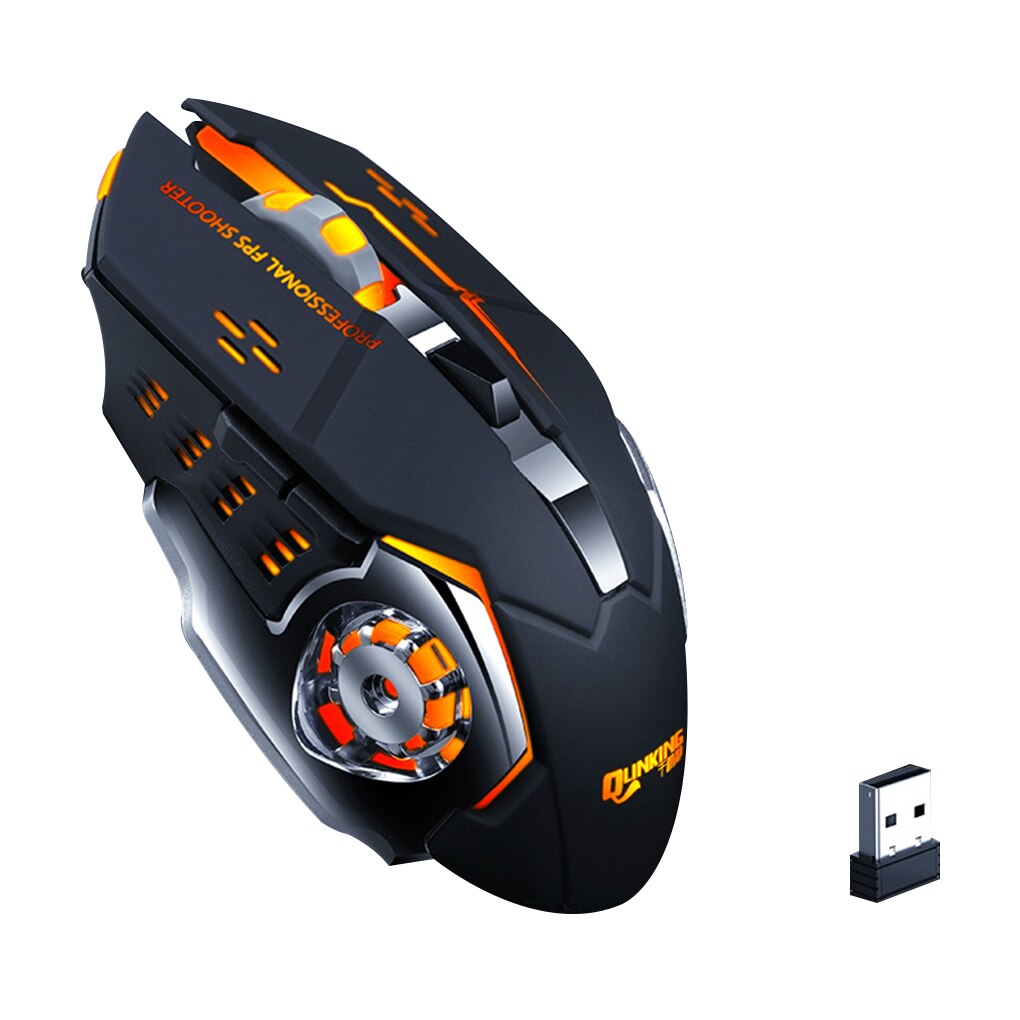 Wireless Mouse 7 Color Breathing Light Rechargeable Desktop Computer Laptop 2.4G 6 Buttons Gaming Mouse: NO.1