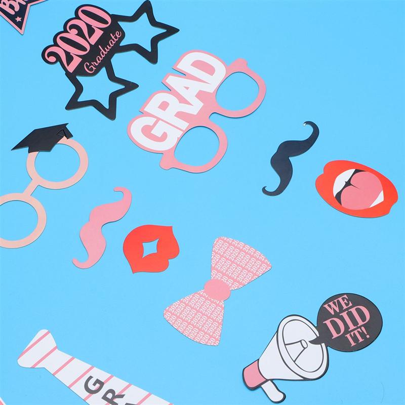 24pcs Graduation Photo Props Taking Photo Props Photography Accessories Party Supplies for School Graduation Party Decorations