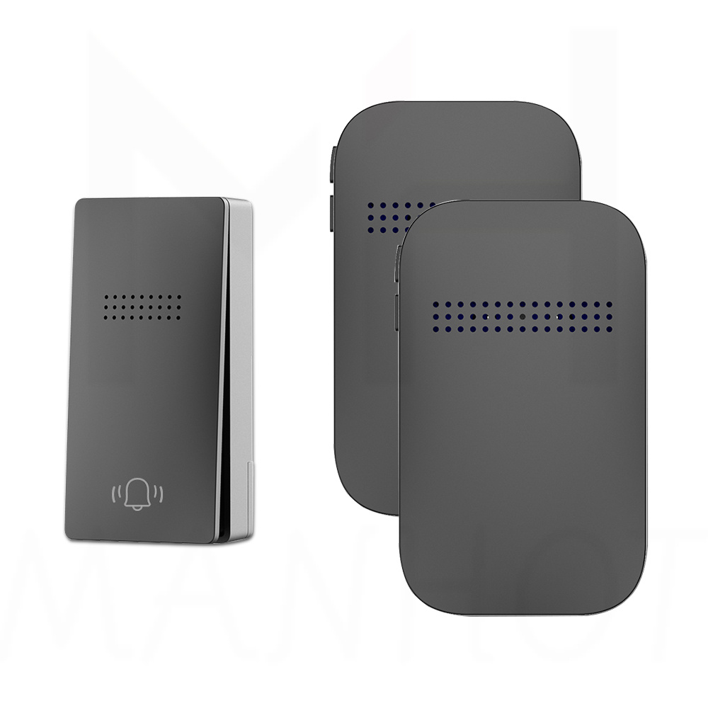 timbre inalámbrico con botón de enchufe a prueba de agua, No requiere batería, juegos de campanas, timbre de puerta inteligente para el hogar, 38 tonos de llamada: XL / Marfíl