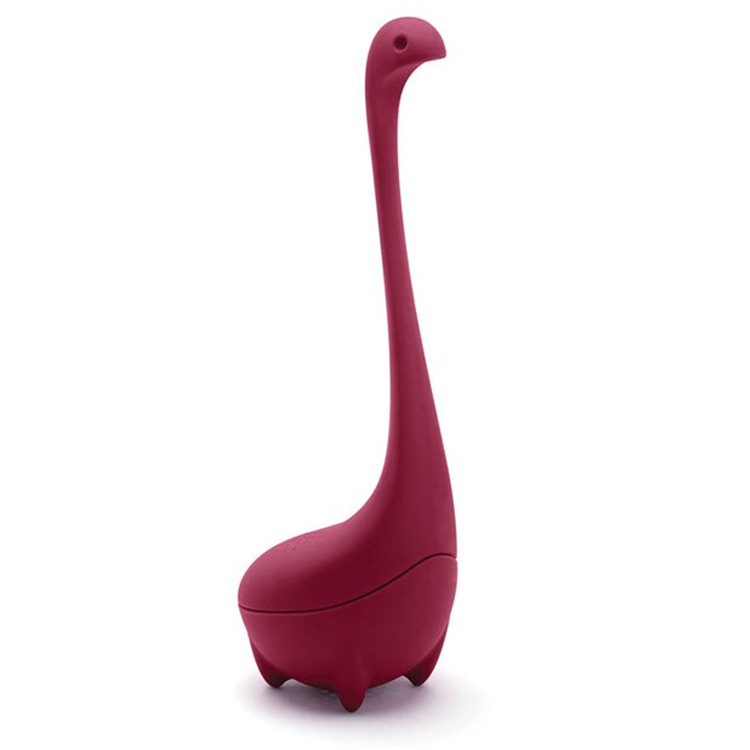 Loch Ness Monster Silicone Tea Infuser Vertical Long Handle Dinosaur Tea Filter Tea Leaking Kitchen Accessories: Opp Color3