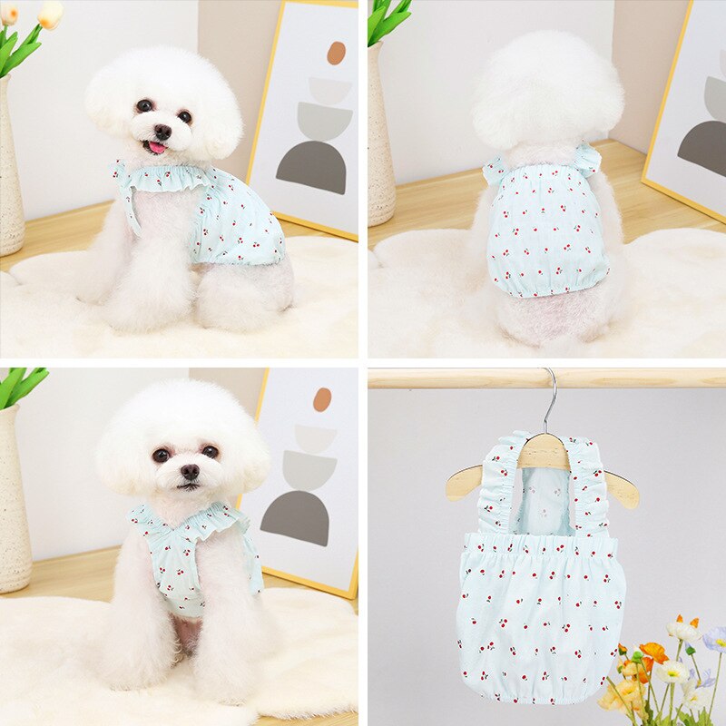 Pet Doggy Clothes Cute Dogs Summer Skirt Dress Puppy Small Dog Vest Yorkie Pomeranian Shih Tzu Maltese Poodle Schnauzer Costumes: Blue / M