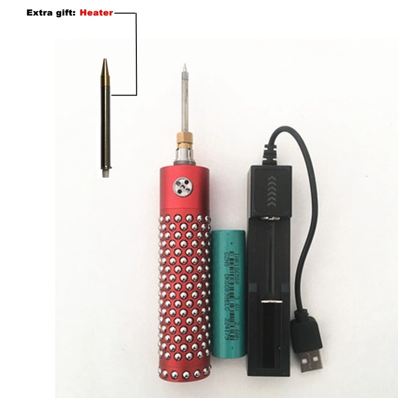 USB high-power battery electric soldering iron, wireless charging electric soldering iron, 18650 battery power supply. Removable: Red