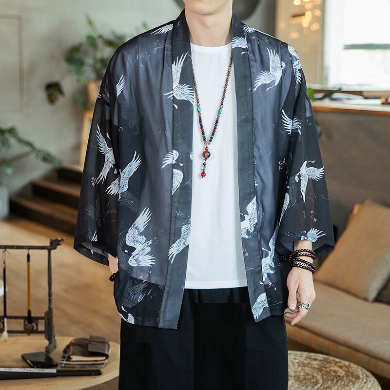 Yukata haori men Japanese kimono cardigan men samurai costume clothing kimono jacket mens kimono shirt yukata haori FF2808