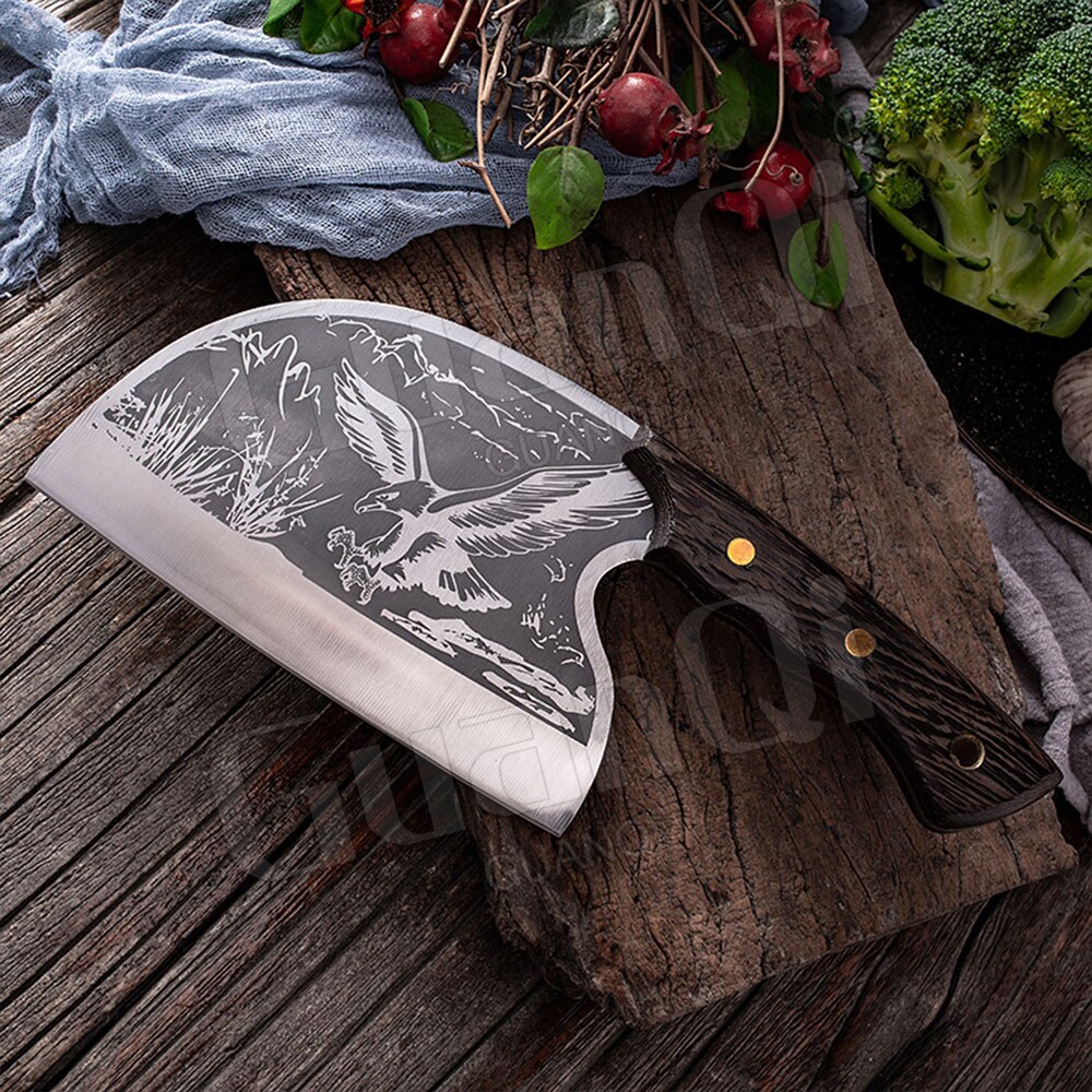 Full Tang Wood Handle Chef Knife Handmade Filleting Slicing Butcher knife Forged Multifunctional Meat Cleaver Vegetable Cutter