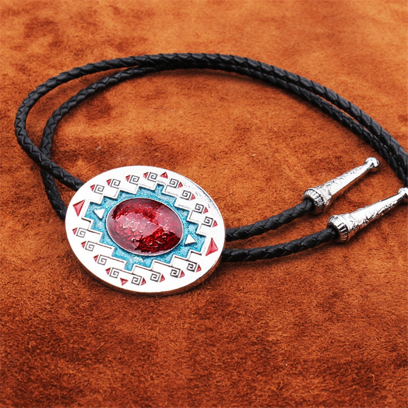 Indian totem bolo tie American western cowboy bolo tie: green