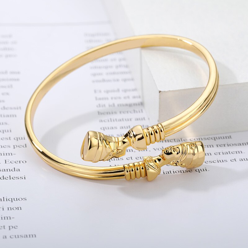 Egyptische Armbanden Sieraden Koningin Nefertiti Bangles Armbanden Voor Vrouwen Roestvrij Staal Gouden Armband Afrikaanse Armbanden Sieraden