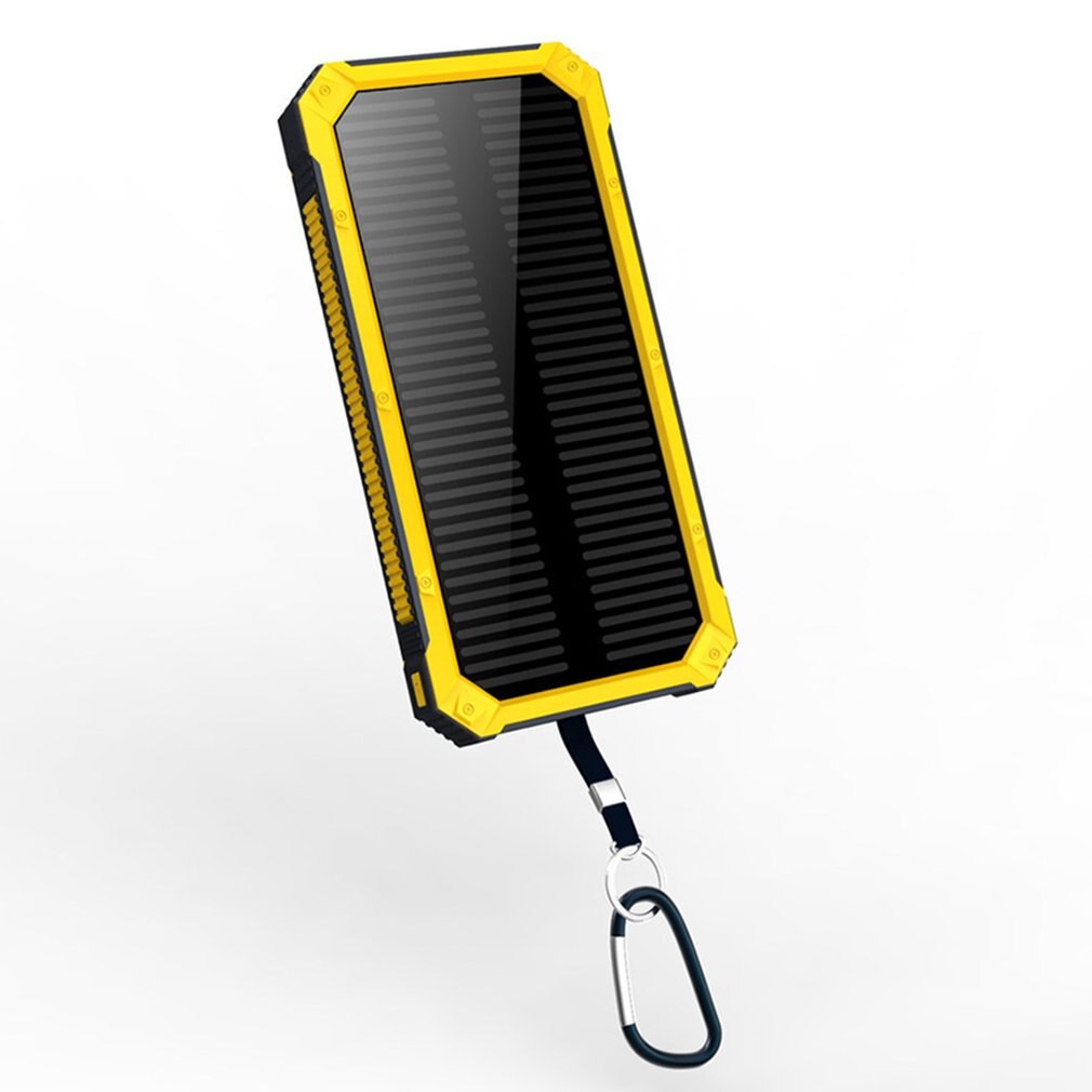 Large Capacity Solar Power Bank Cell Phones Battery Pack Portable Wireless Power Bank for Smartphones: yellow