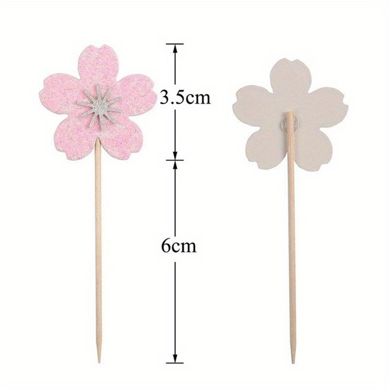 10 stuks kersenbloesems cupcake topper tandenstoker dessert toppers taart decoratie picks voor bruiloft verjaardag feestartikelen