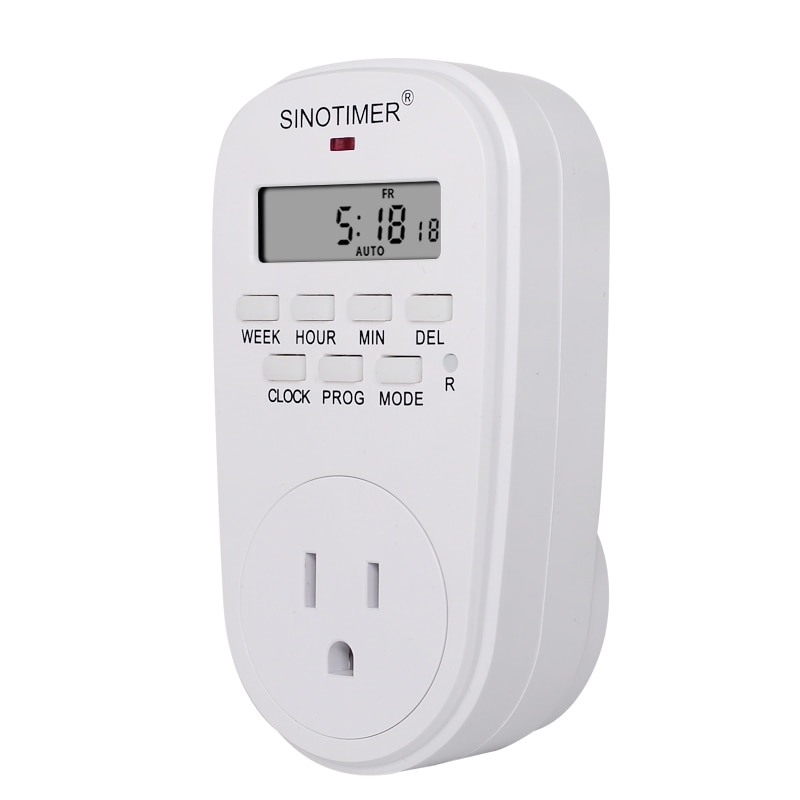 Enchufe estadounidense eléctrico 7 días semanal temporizador Digital programable enchufe interruptor de enchufe tiempo relé reloj potencia AC 120V 60Hz