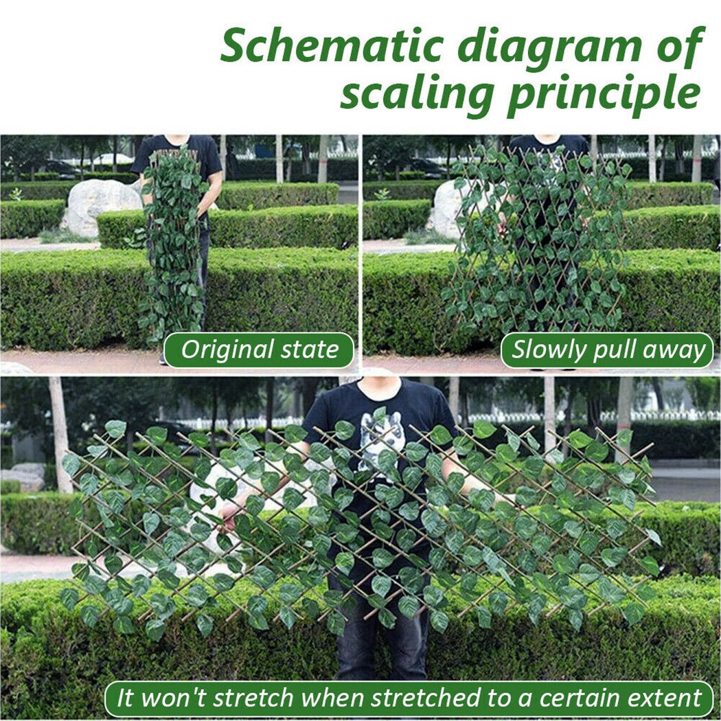 Artificial Ivy Fence Garden Screening Expanding Trellis Fence Privacy Screen Leaves Moisture-proof Logs And Branches