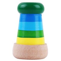 Cute Wood Magical Mini Kaleidoscope Bee Eye Effect Polygon Prism Children Toy Special For Children Over 2 Years: green