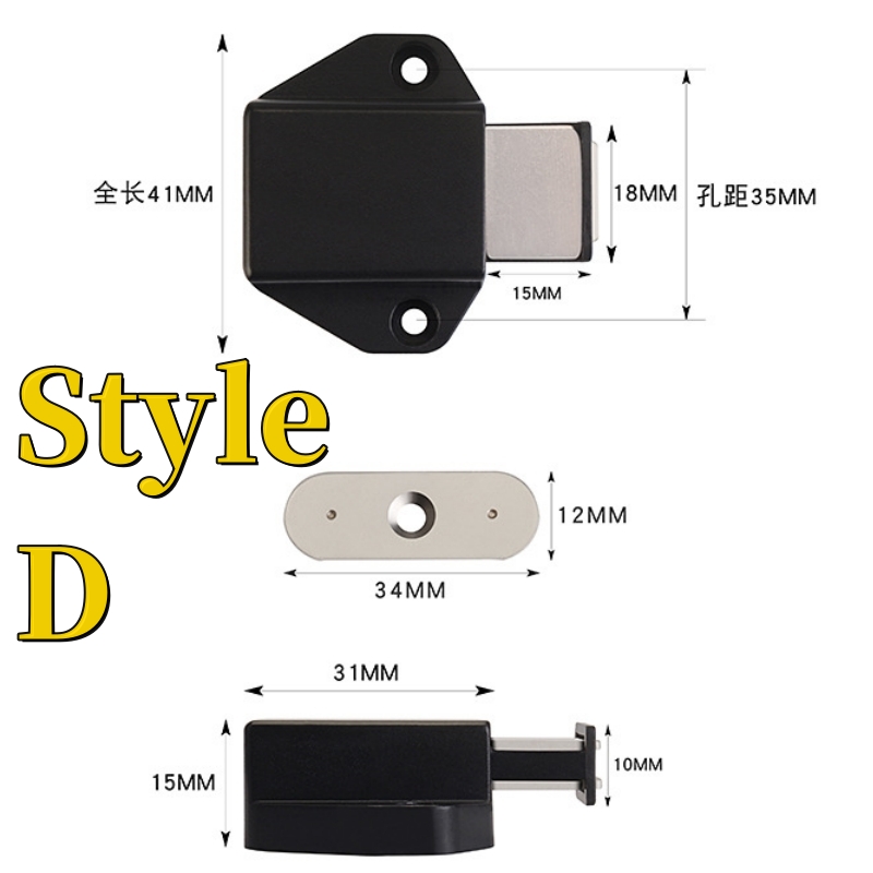 Deur Pusher Zwart Kleur Kast Vangt Magneet Deur Stopt Dichter Magnetische Verborgen Deur Stoppers Demper Buffer Gespen Voor Deuren