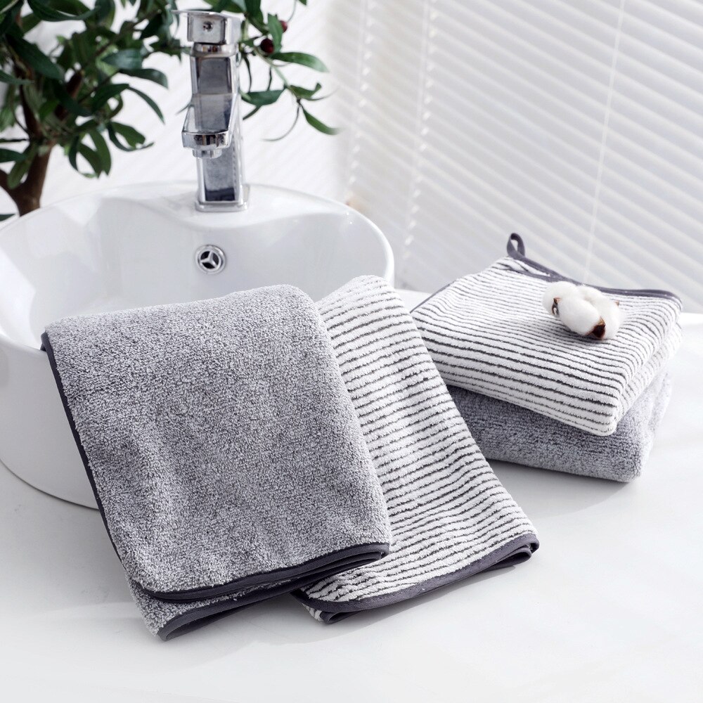 Zacht Microfiber Grijs Handdoek Sneldrogende Multifunctionele Bad Handdoek Doek Benodigdheden Badkamer Accessoires 2 Kleuren