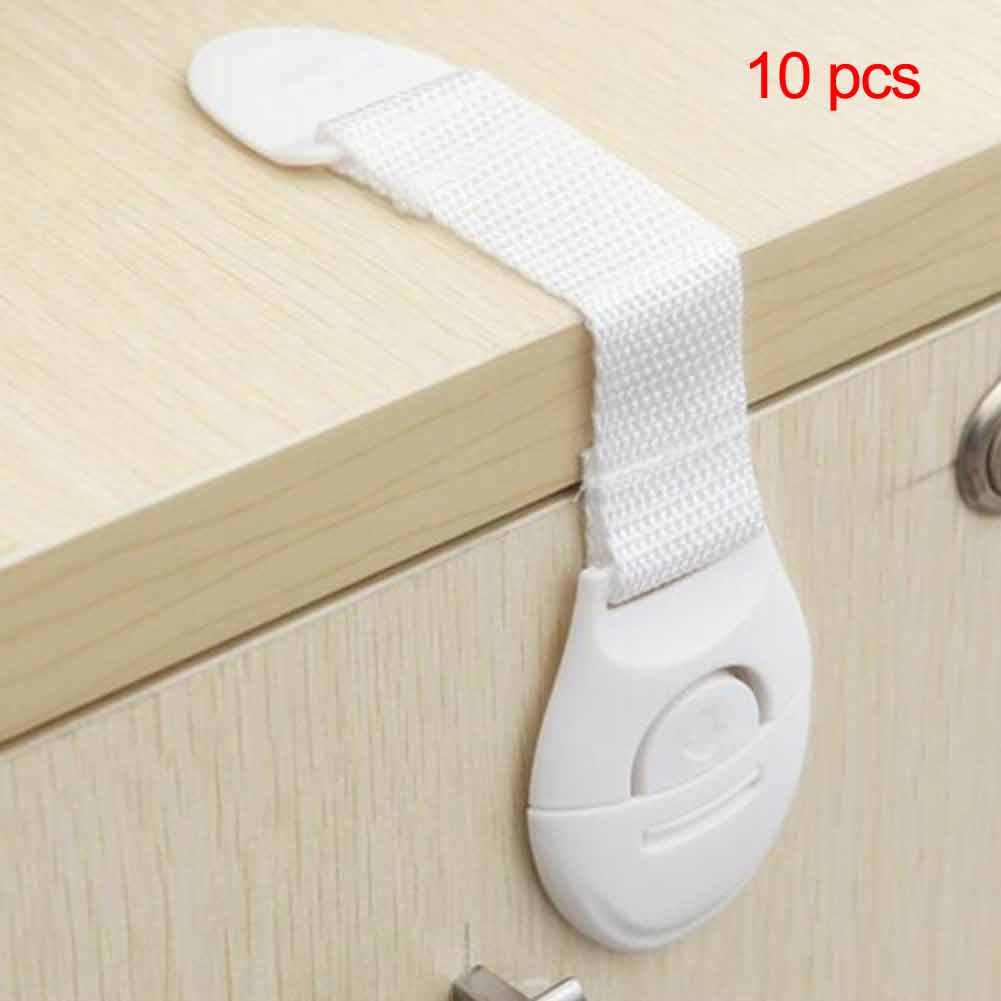 10pcs/Lot Baby Safety Locks Plastic Drawer Door Cabinet Cupboard Safety Locks Protection from Children Baby Safety Care Tools: a