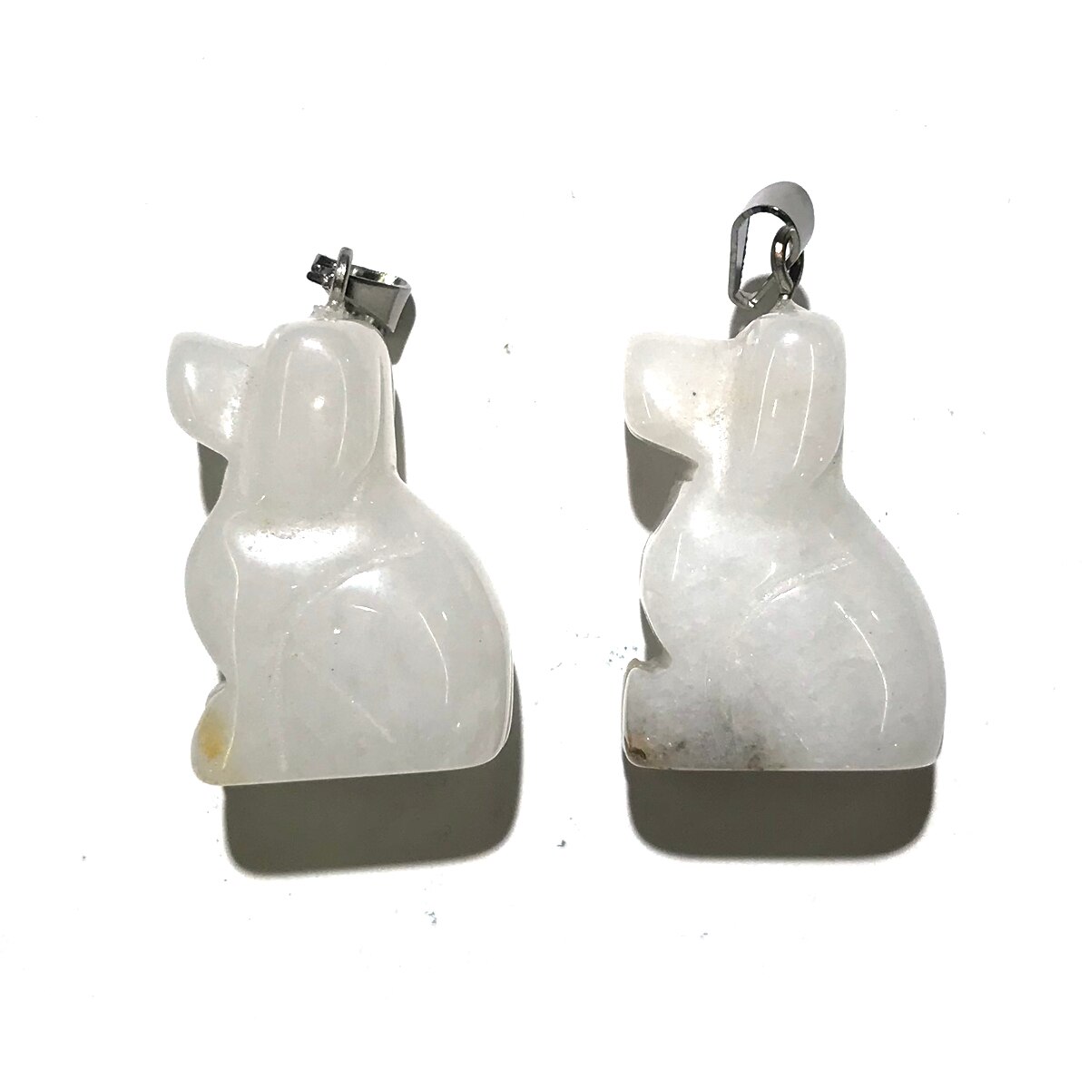 Pietra naturale Forma di Animale di Cristallo Pietre di Pendenti Con Gemme E Perle Fortunato Del Pendente In Pietra per Monili Che Fanno Fai Da Te collana accessori 17 millimetri x 26.5mm: white jade