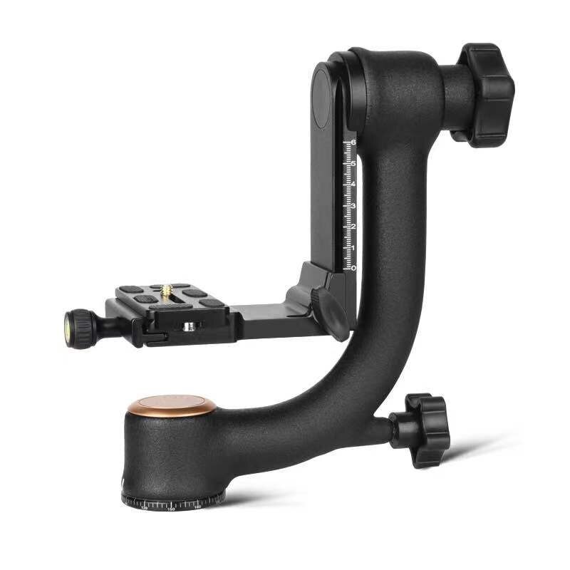 Qzsd câmera gimbal tripé, cabeça para lente teleobjetiva de alta capacidade de carga, parafuso 1/4mm de diâmetro, placa de liberação rápida