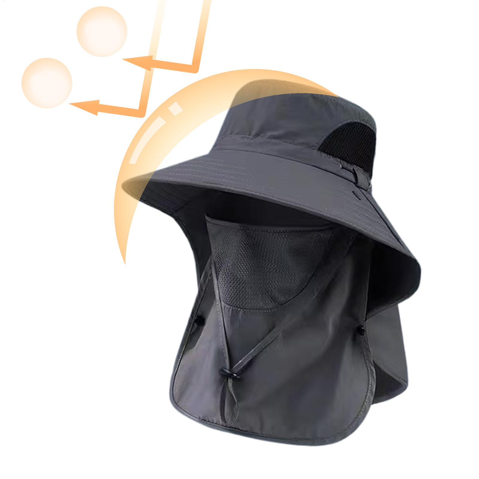 Fishing Hat Breathable Wide Brim Waterproof Sunhat Cap Sun Cap with Neck Flap for Hiking Camping Gardening Cycling Mountain