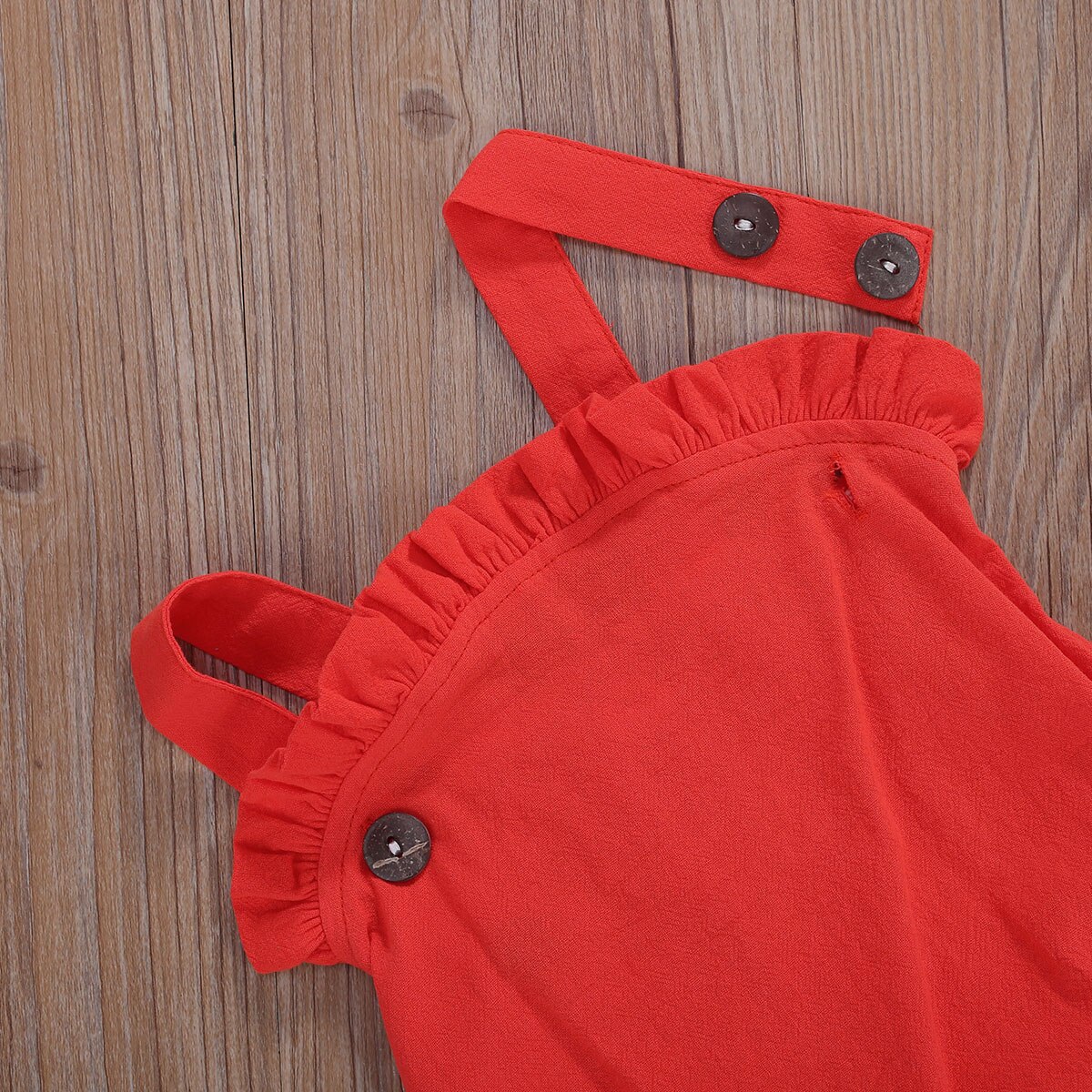 0-12M Neugeborene Baby Mädchen Jungen SchöNe Strampler Rüschen Ärmel Einfarbig rückenfrei Gesamt Baumwolle Kleidung 2 farben Outfit