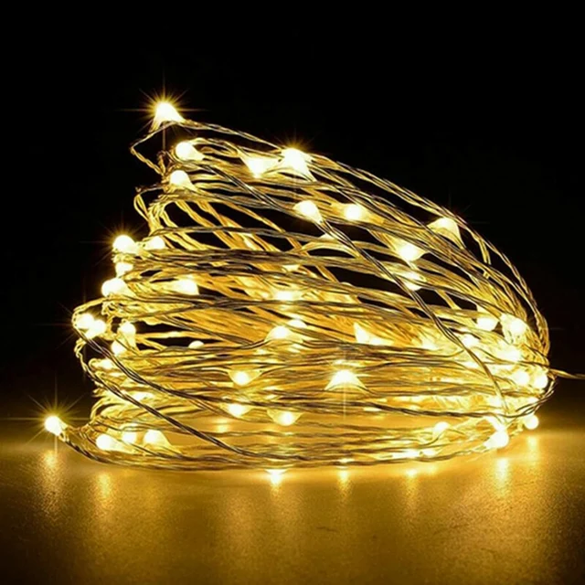 10Pack Fairy Light String Led Copper Wire String Light 1/2/3/5/10M Battery Powered For Bedroom Garden Party Wedding Decoration: Warm White / 300W