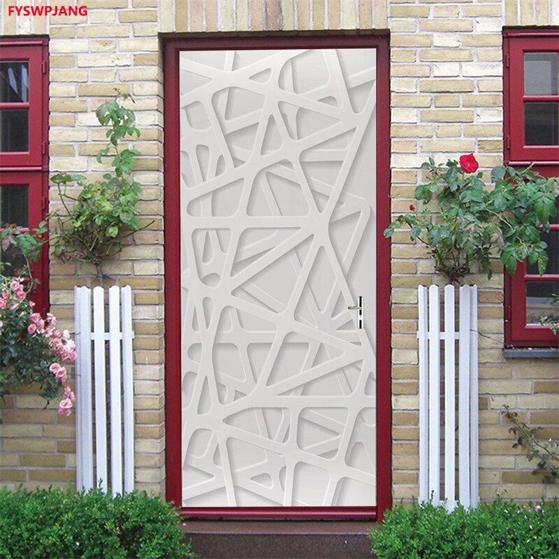 FYSWPJANG Pegatinas para puerta de casa decoración para el hogar revestimiento para puerta pegatina de pared Mural papel tapiz póster autoadhesivo PVC extraíble impermeable calcomanía para puerta